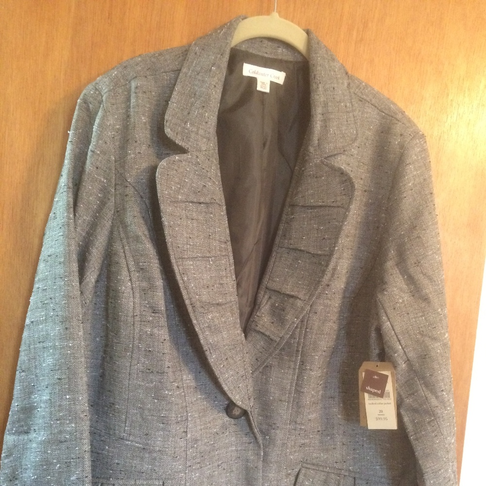 Black linen-like jacket, 20W, Coldwater Creek, Plu
